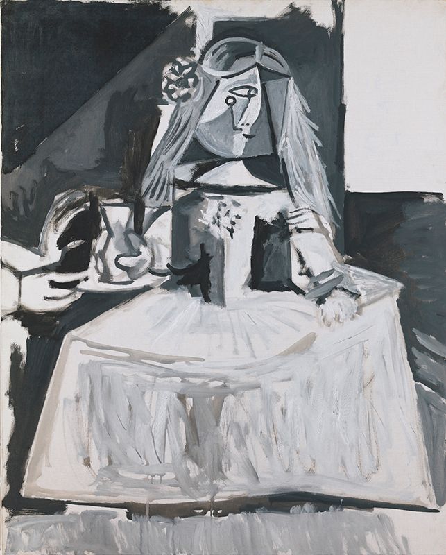 Las Meninas (Infanta Margarida Maria),  Pablo Picasso. 1957, oil on canvas. Museu Picasso, Barcelona. Picture taken from Museu Picasso's blog post, The chronology of Las Meninas  of Picasso .